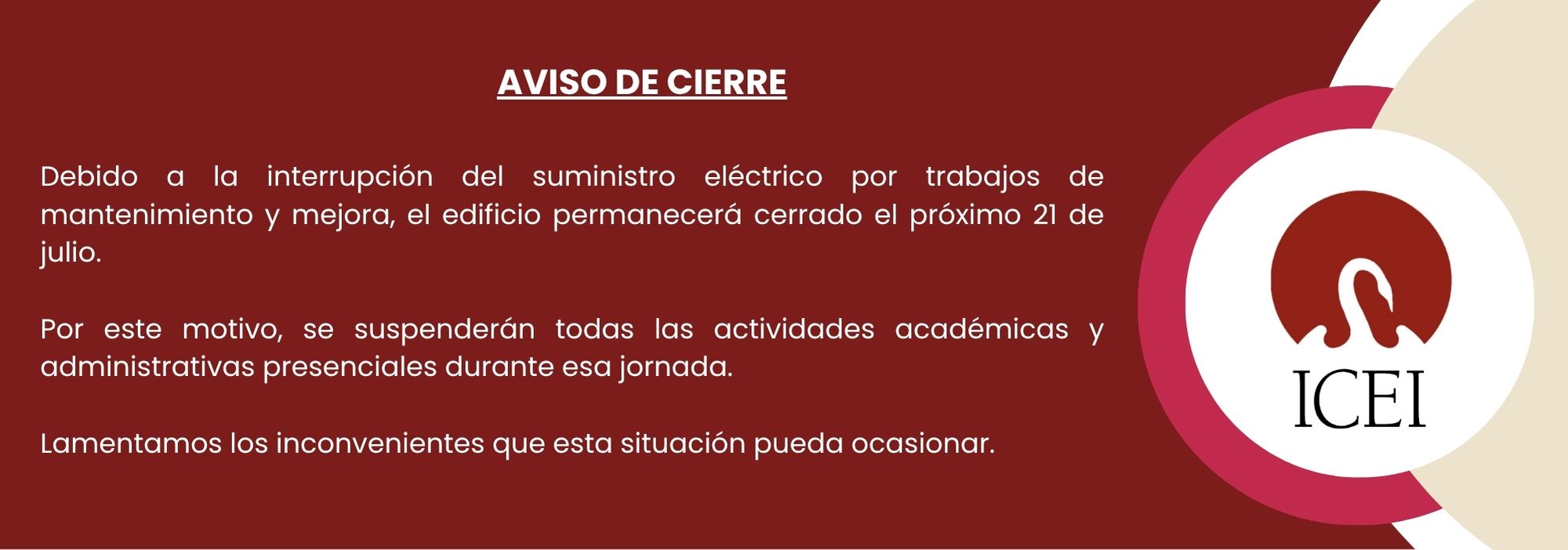 AVISO CIERRE ICEI